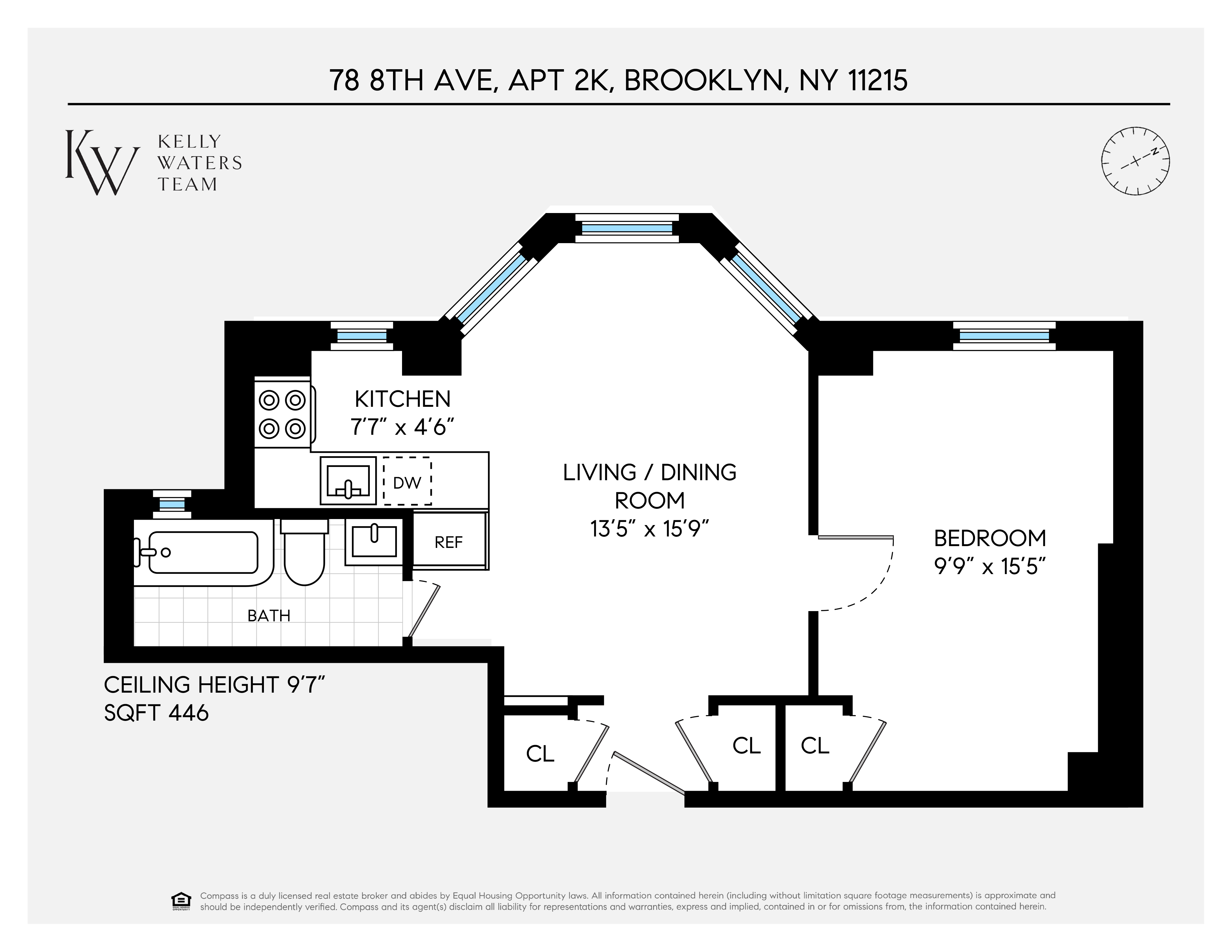 78 8th Avenue, Unit 2K Brooklyn, NY 11215 - Photo 10 of 10 a picture of a black and white photo