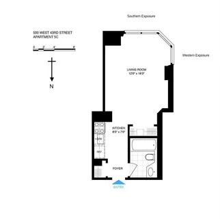 $495,000 | 500 West 43rd Street, Unit 5C | Hell's Kitchen