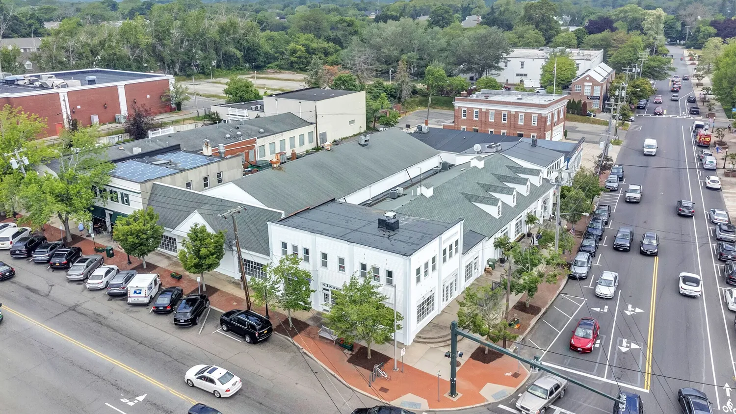 an aerial view of a city
