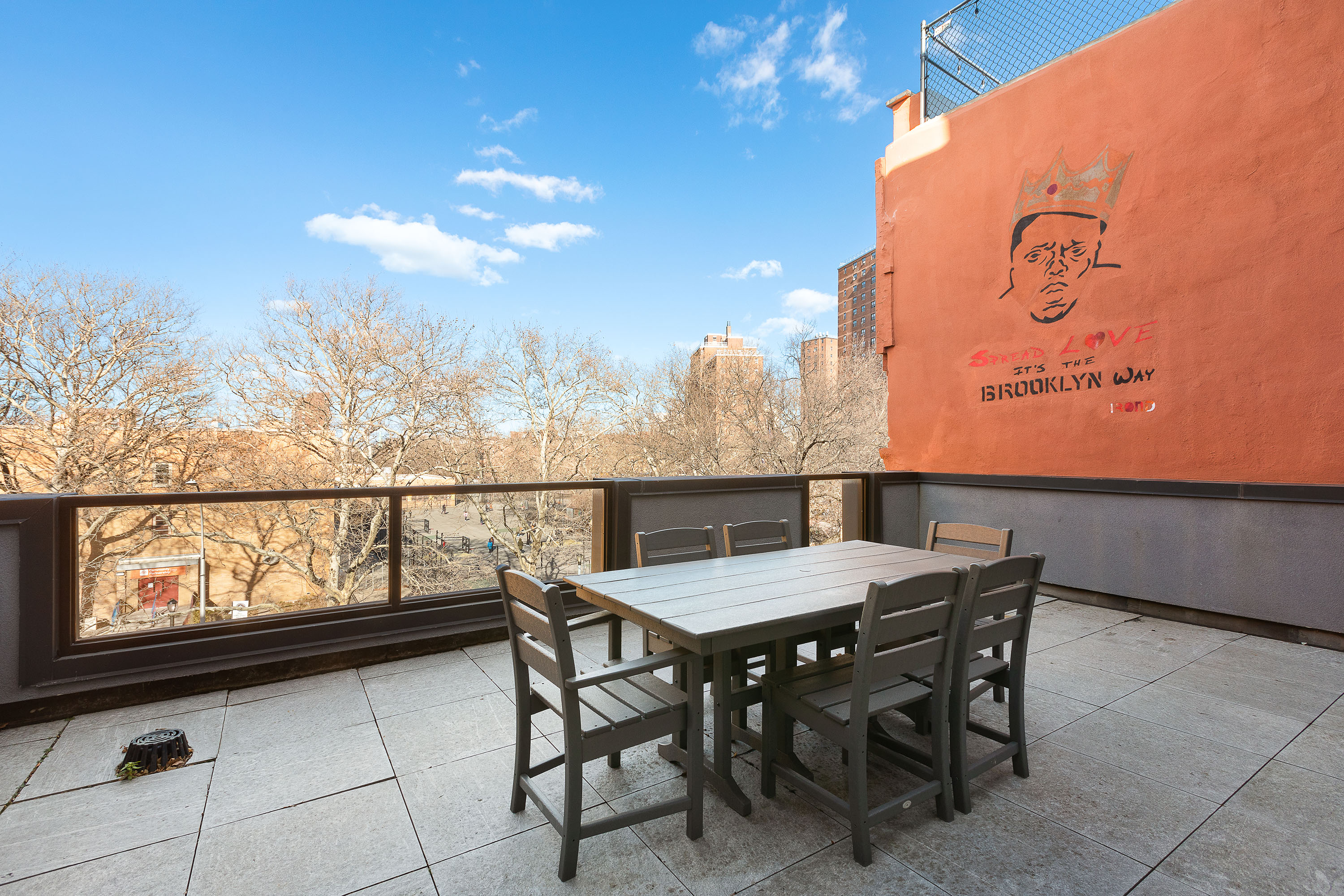 364 Lafayette Avenue, Unit 4A Brooklyn, NY 11238 - Photo 10 of 12 a view of dinning table and chairs in patio