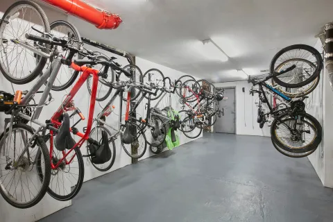 a view of an bike storage