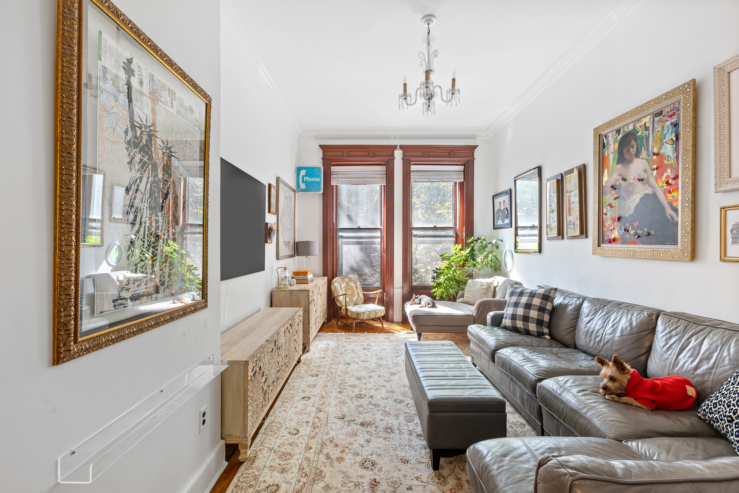 227 Garfield Place, Unit Garden Duplex Brooklyn, NY 11215 - Photo 6 of 15 a living room with furniture and a large window