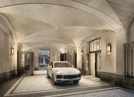 a car parked in parking area of a house