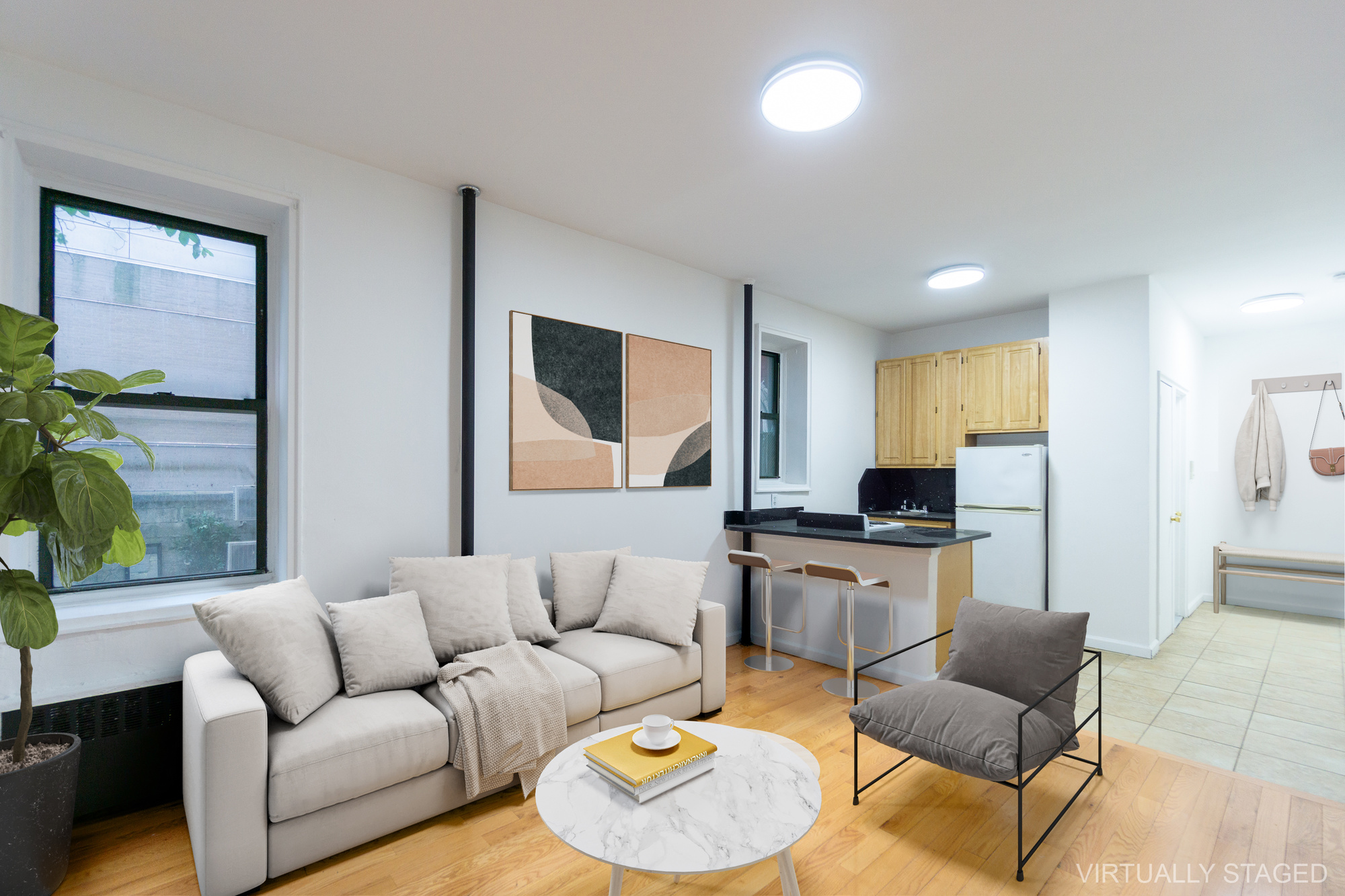 315 East 5th Street, Unit 1C Manhattan, NY 10003 - Photo 11 of 15 a living room with furniture and a window