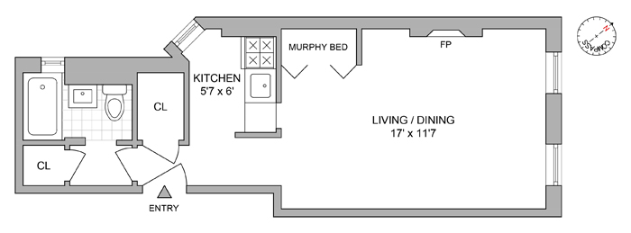 431 West 54th Street, Unit 4D Manhattan, NY 10019 - Photo 8 of 8 a picture of a wall with a white wall and white walls