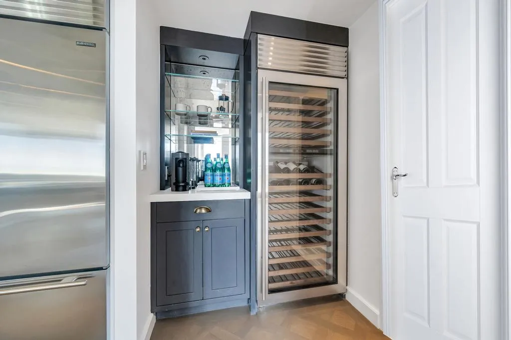 a view of dresser with window