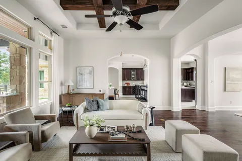 a view of a sink and mirror