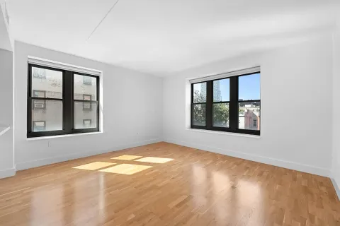 an empty room with a window