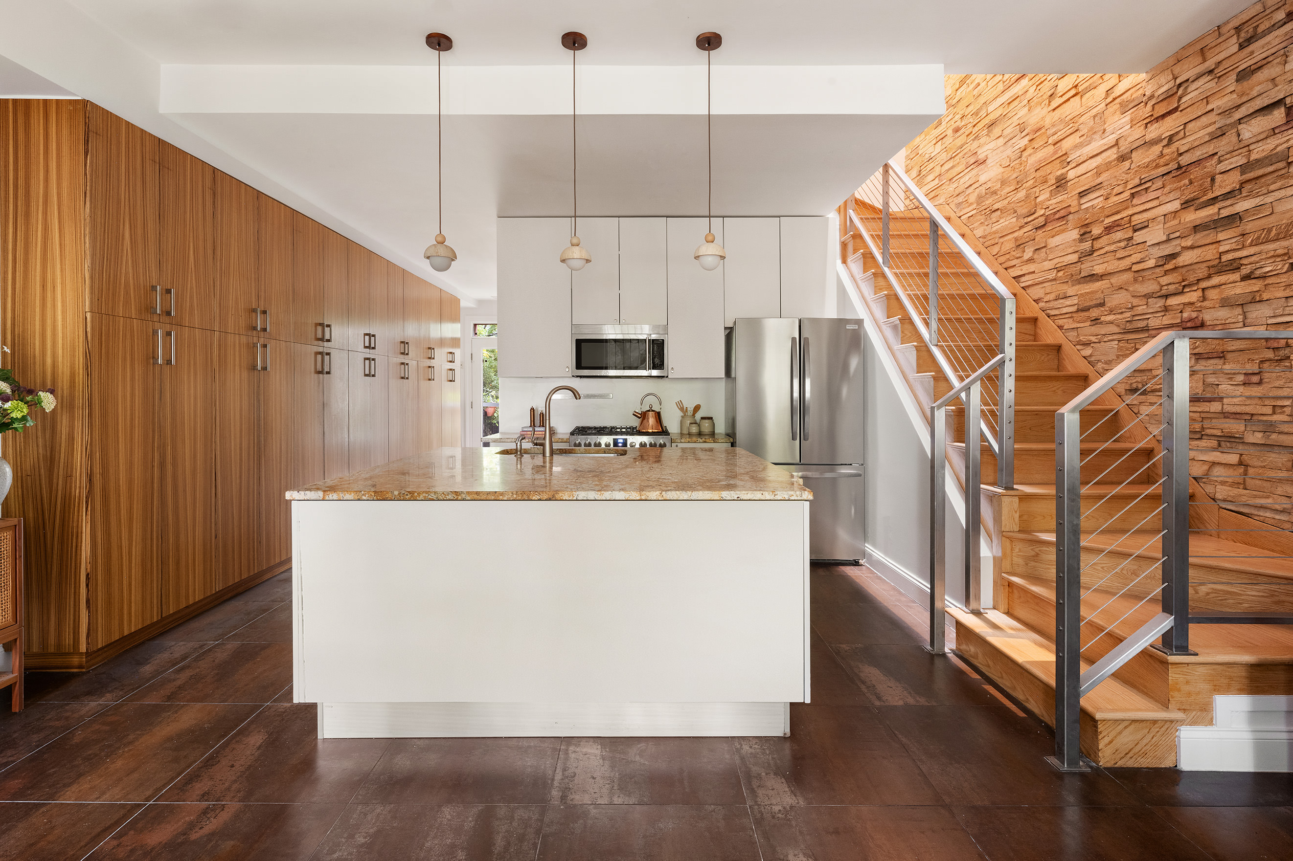 221 Prospect Place Brooklyn, NY 11238 - Photo 14 of 16 a view of kitchen with furniture and wooden floor
