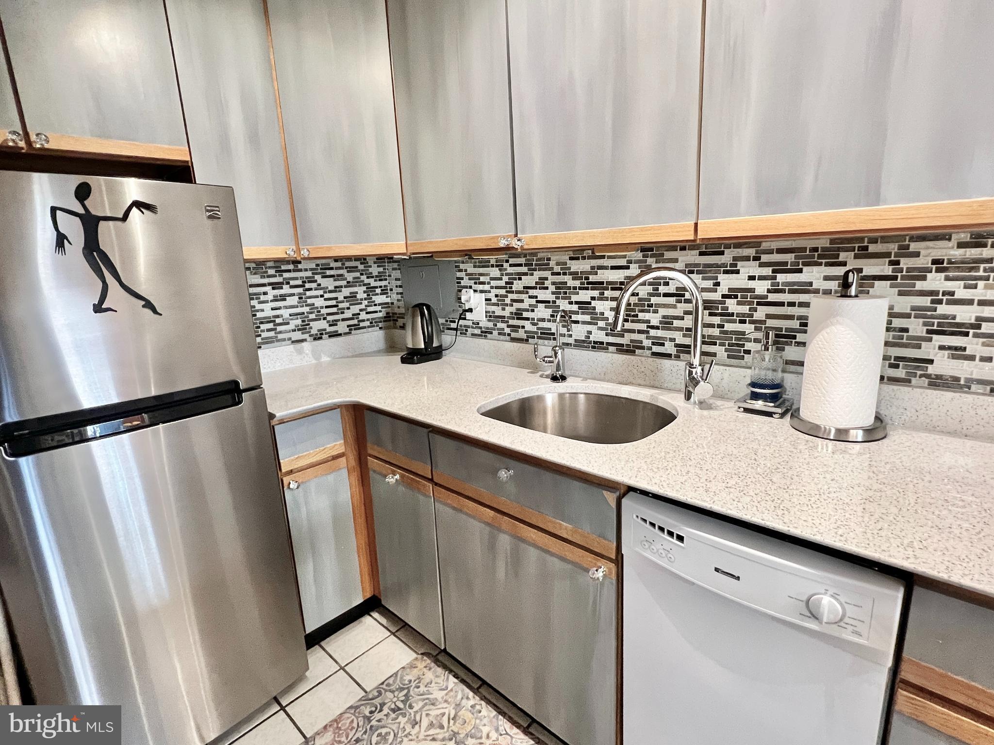 520 N Street Southwest, Unit S112 Washington, DC 20024 - Photo 8 of 45 a kitchen with a sink and a refrigerator