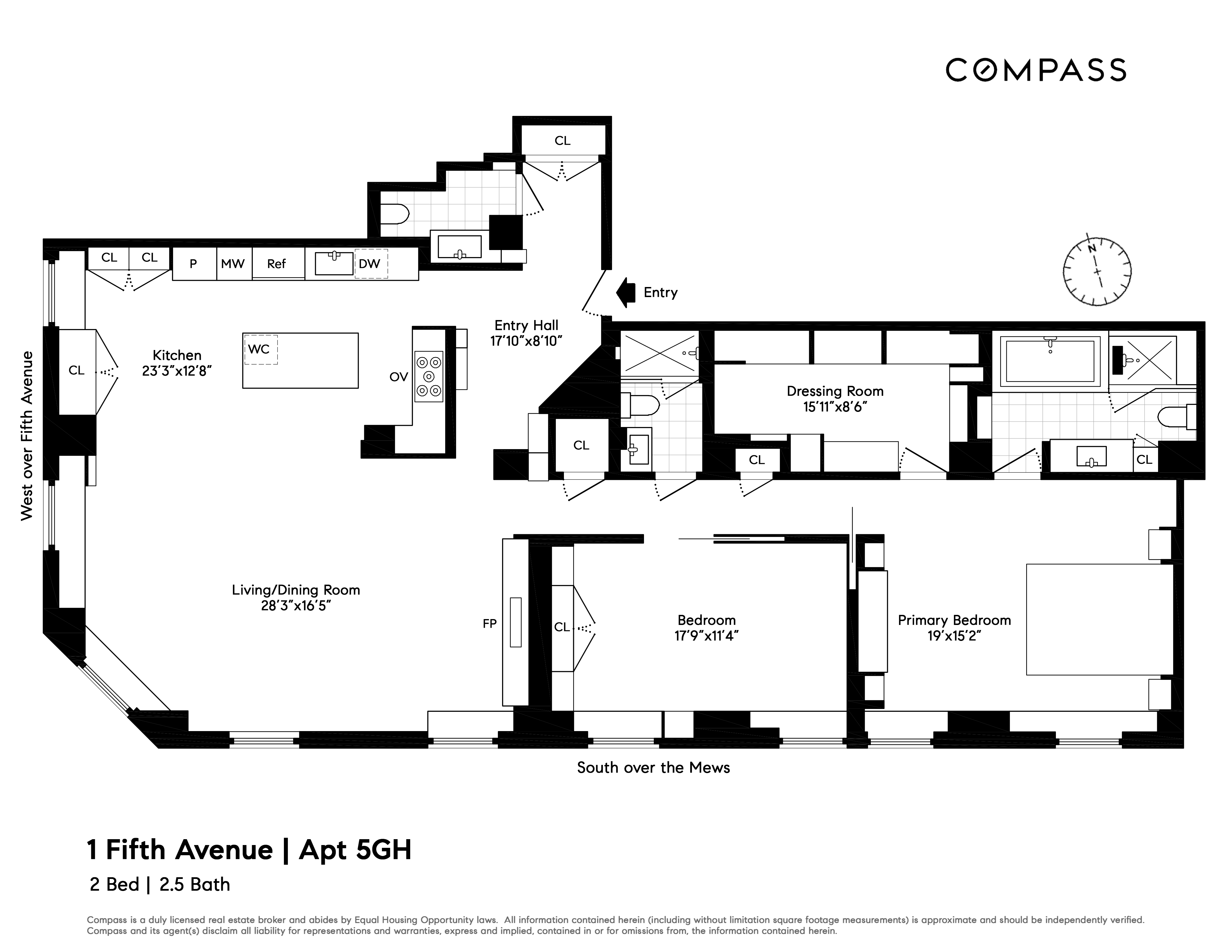 1 5th Avenue, Unit 5GH Manhattan, NY 10003 - Photo 25 of 26 a picture of a floor plan