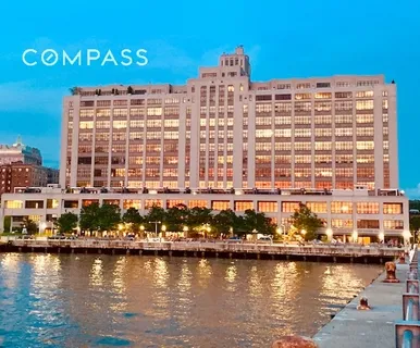 a view of a ocean with building