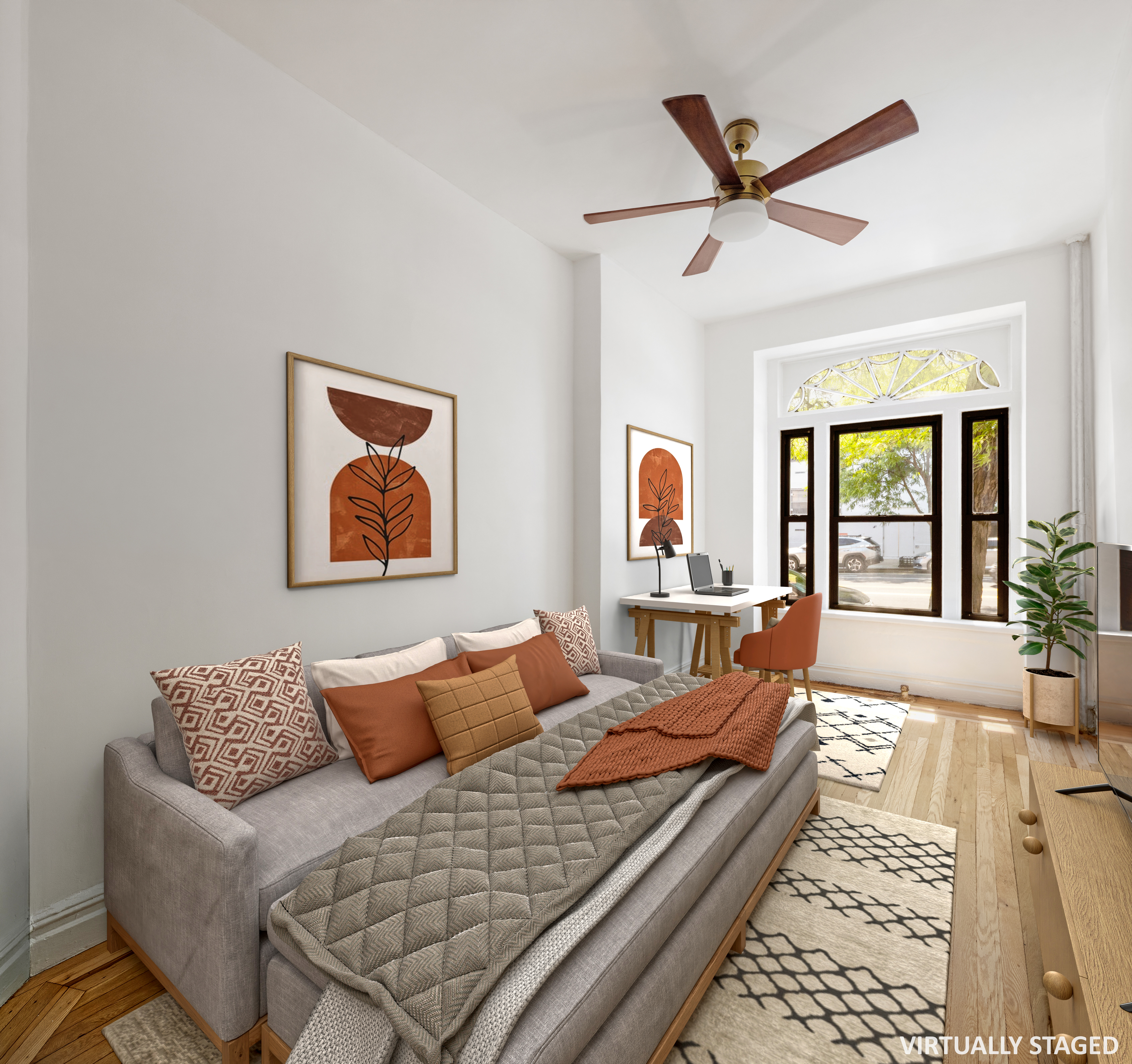 107 West 106th Street, Unit D Manhattan, NY 10025 - Photo 2 of 12 a living room with furniture and a large window