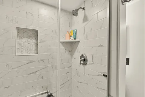 a bathroom with a shower
