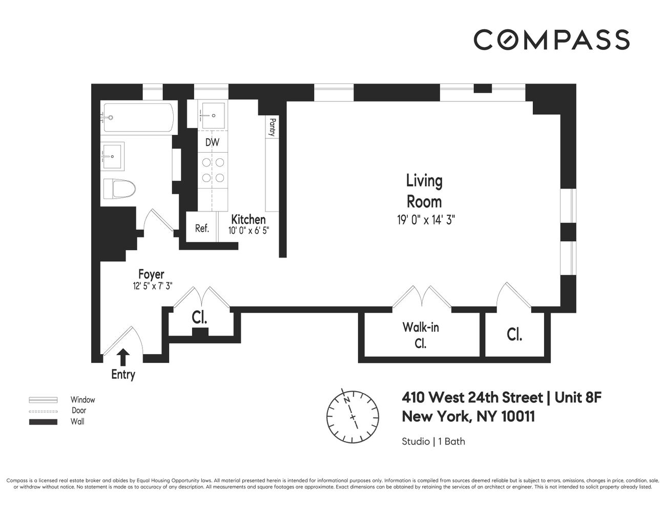 $615,000 | 410 West 24th Street, Unit 8F | Chelsea