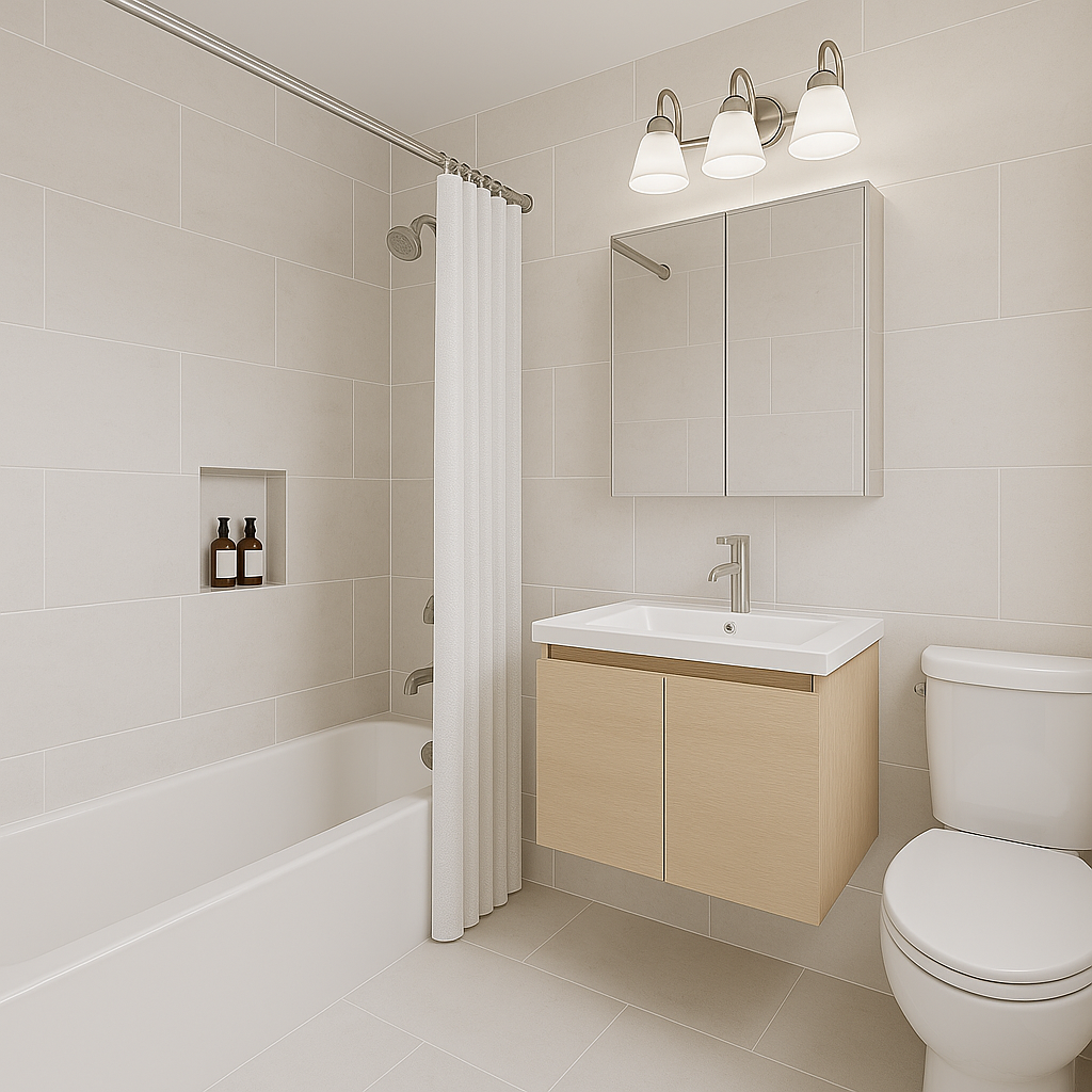 495 East 7th Street, Unit 7D Brooklyn, NY 11218 - Photo 6 of 10 a bathroom with a sink toilet and shower