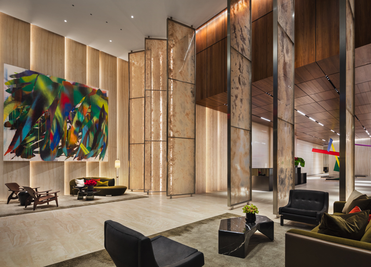 15 Hudson Yards, Unit 66F Manhattan, NY 10001 - Photo 20 of 23 a view of gym equipment and living room