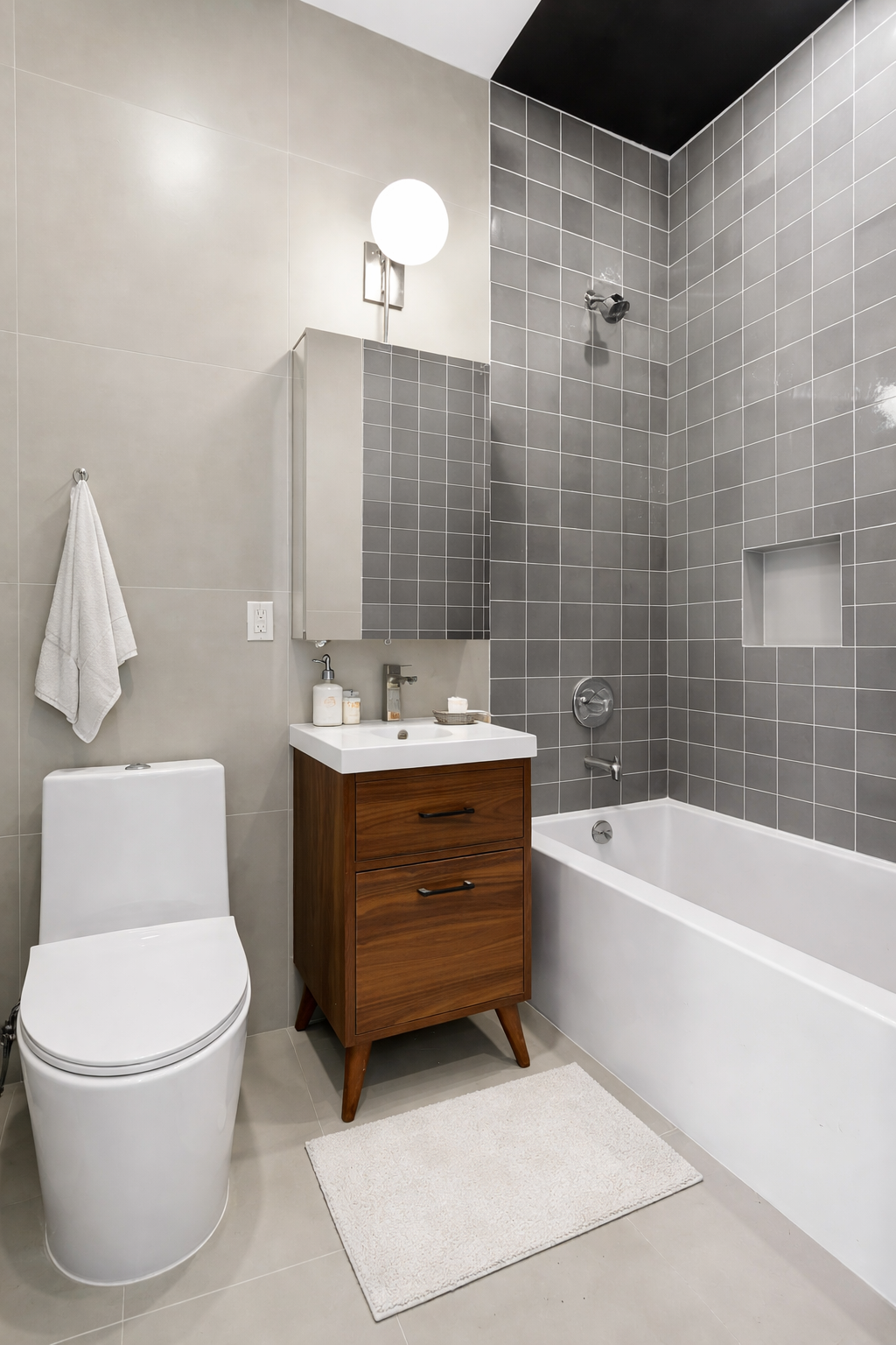 138 Schaefer Street, Unit 3 Brooklyn, NY 11207 - Photo 9 of 11 a bathroom with a sink a toilet and bathtub