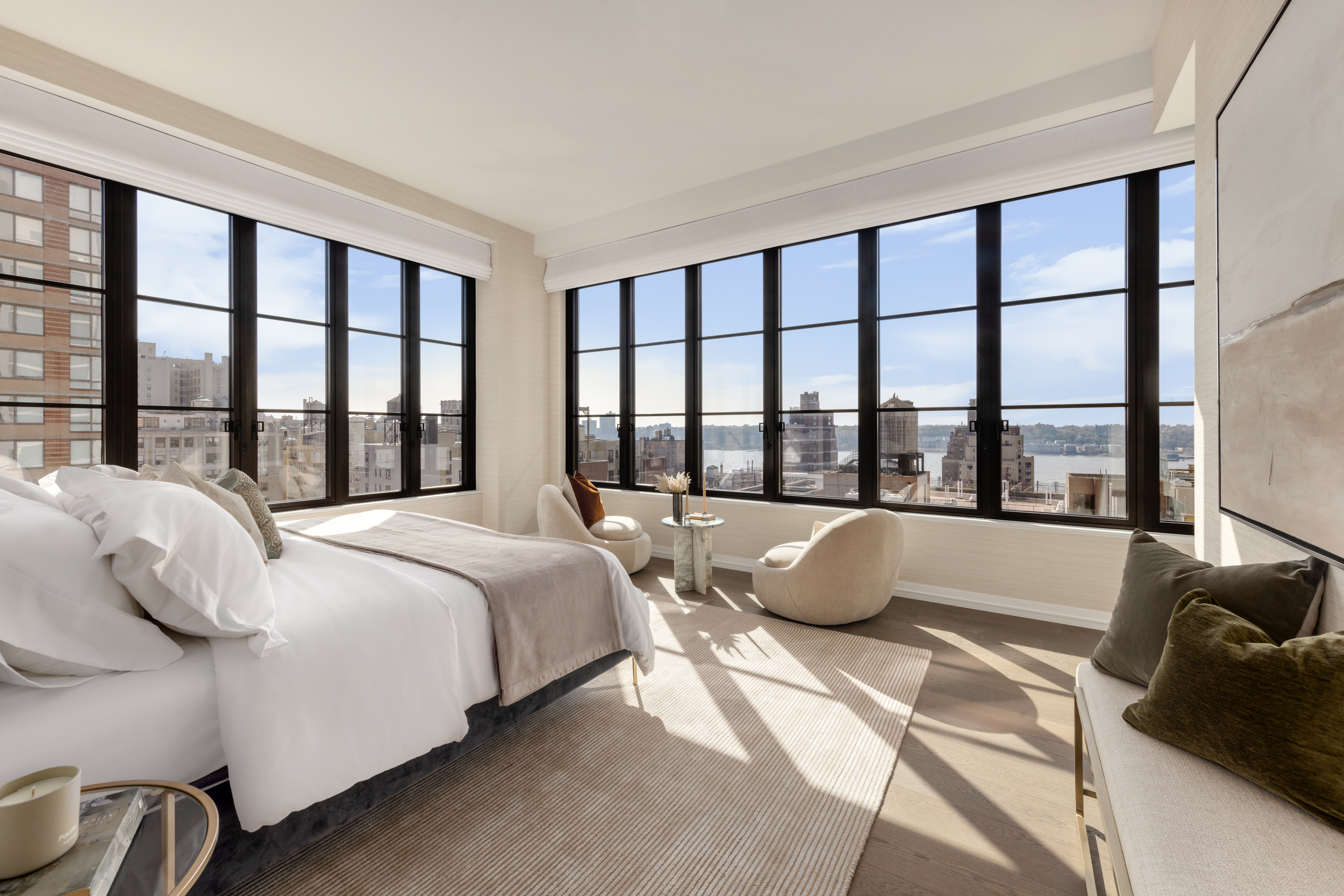 250 West 96th Street, Unit 19D Manhattan, NY 10025 - Photo 7 of 34 a bedroom with a bed and a large window