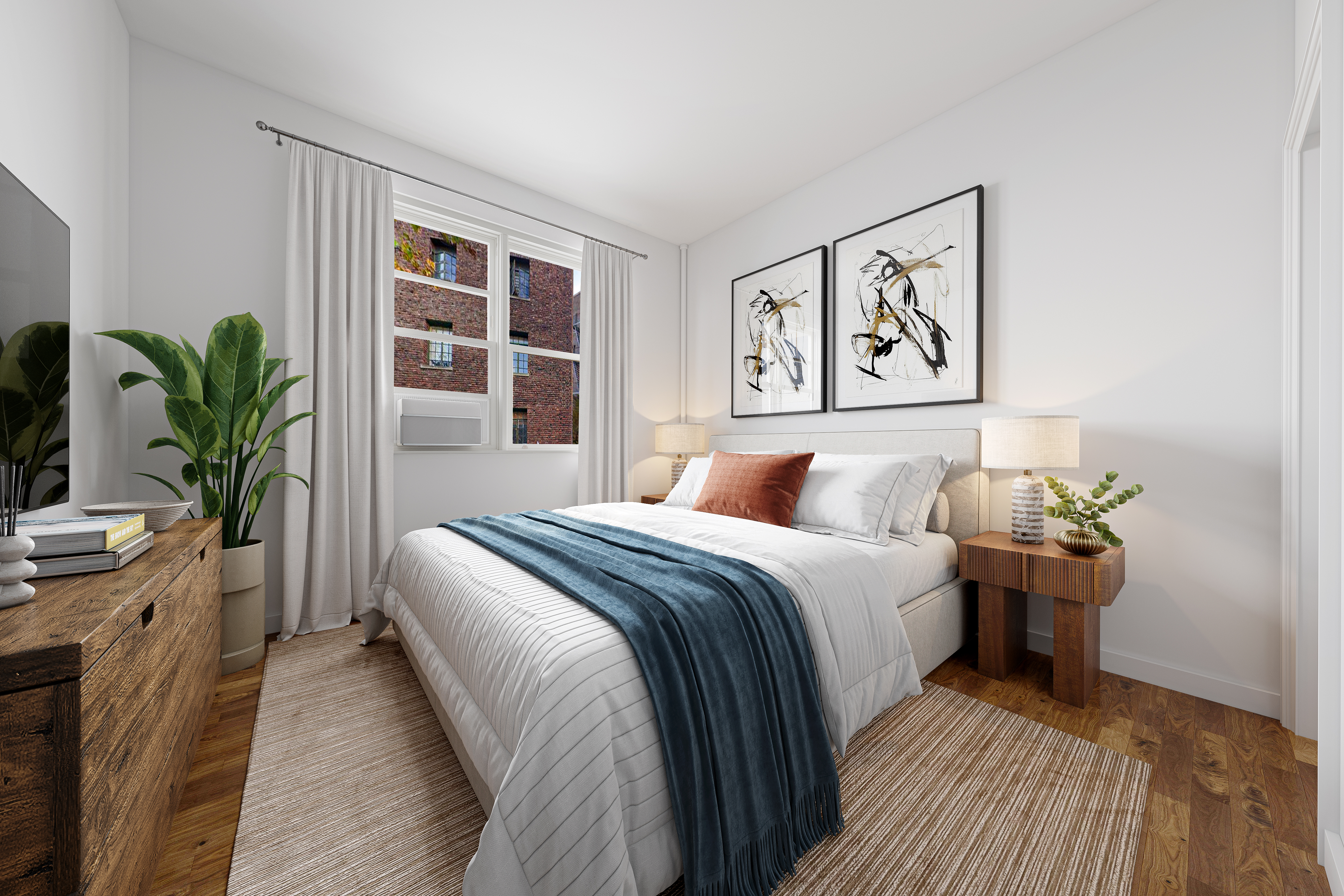 459 Hudson Street, Unit 2A Manhattan, NY 10014 - Photo 3 of 7 a bedroom with bed and wooden floor