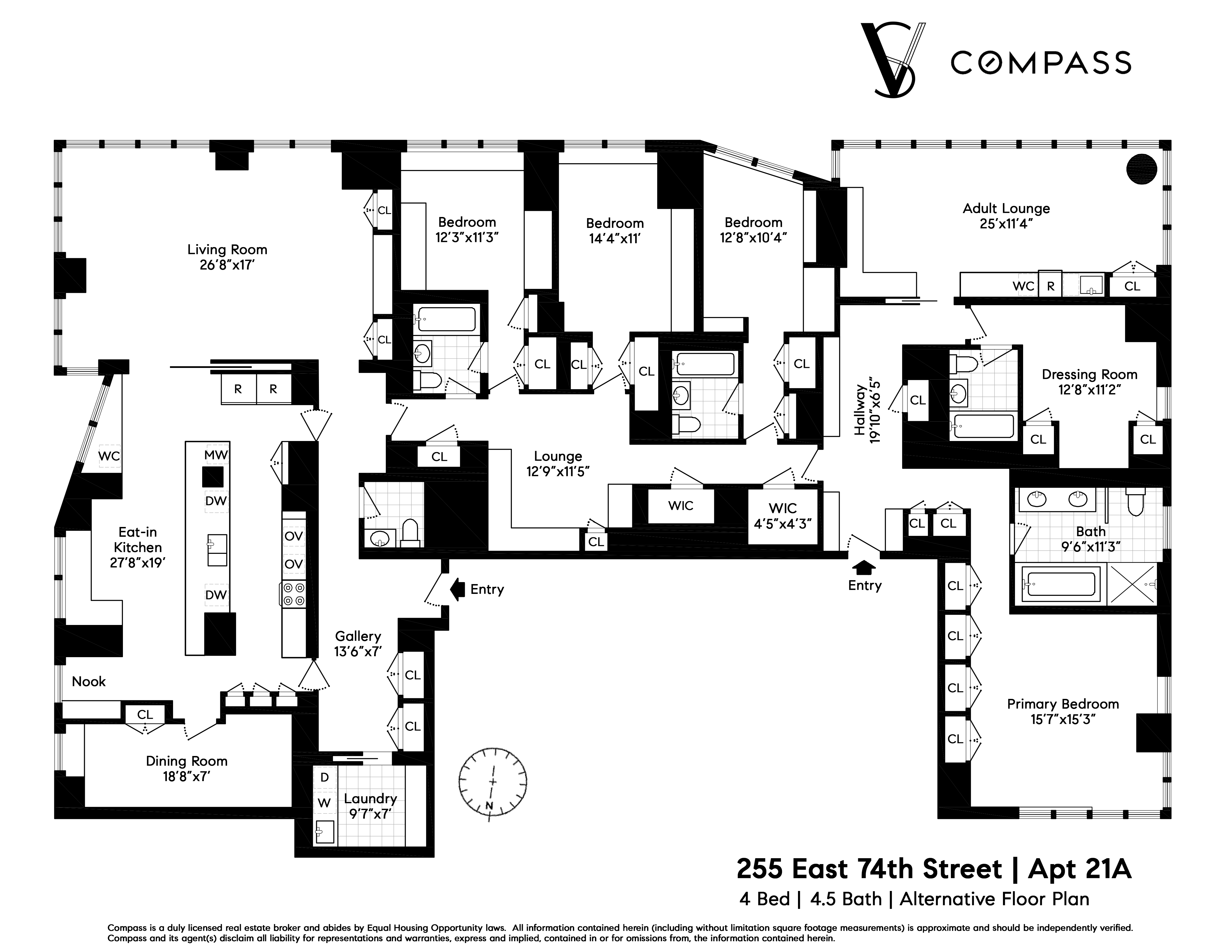 255 East 74th Street, Unit 21AB Manhattan, NY 10021 - Photo 37 of 37 a picture of a floor plan