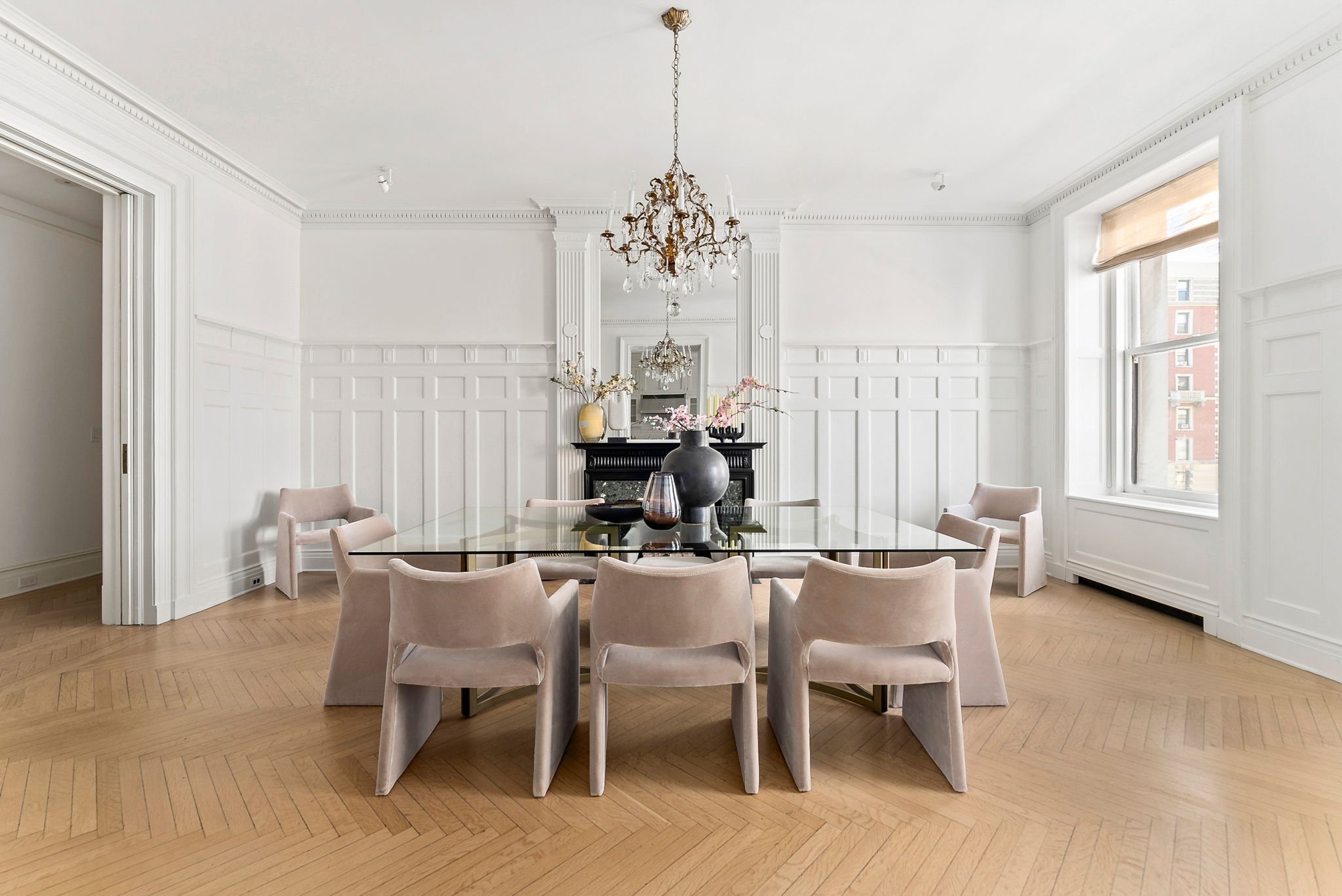 390 West End Avenue, Unit 4J Manhattan, NY 10024 - Photo 5 of 17 a dining room with furniture window and wooden floor