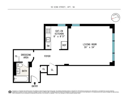 $565,000 | 50 King Street, Unit 9A | Hudson Square
