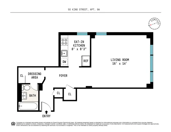 $565,000 | 50 King Street, Unit 9A | Hudson Square