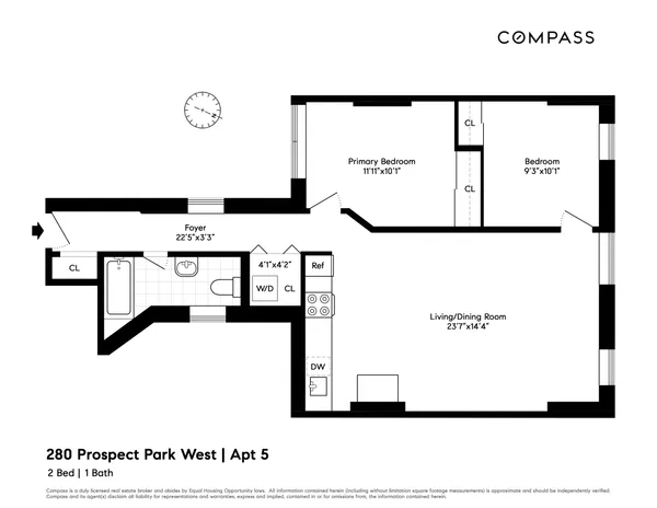 $850,000 | 280 Prospect Park West, Unit 5 | Park Slope