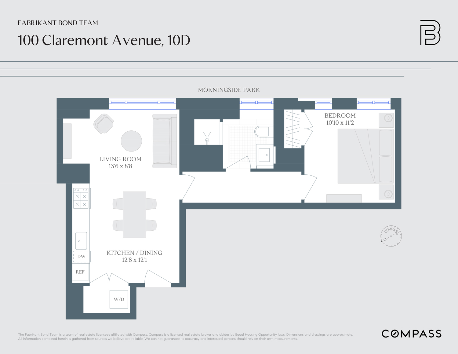 100 Claremont Avenue, Unit 10D Manhattan, NY 10027 - Photo 11 of 11 a picture of a bathroom with a white wall and a picture of a gate