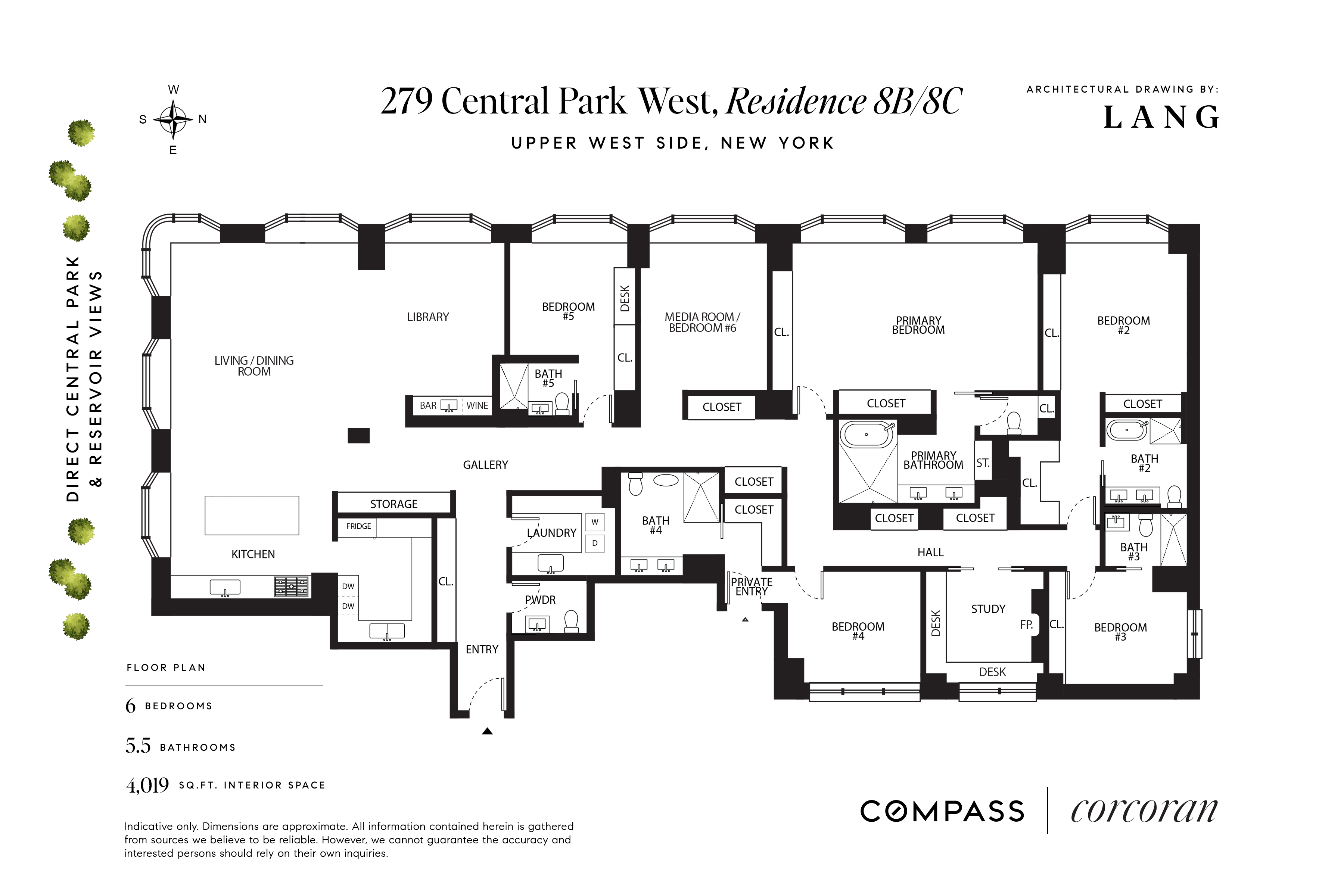 279 Central Park West, Unit 8BC Manhattan, NY 10024 - Photo 20 of 20 a picture of a floor plan