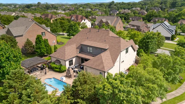 an aerial view of multiple house