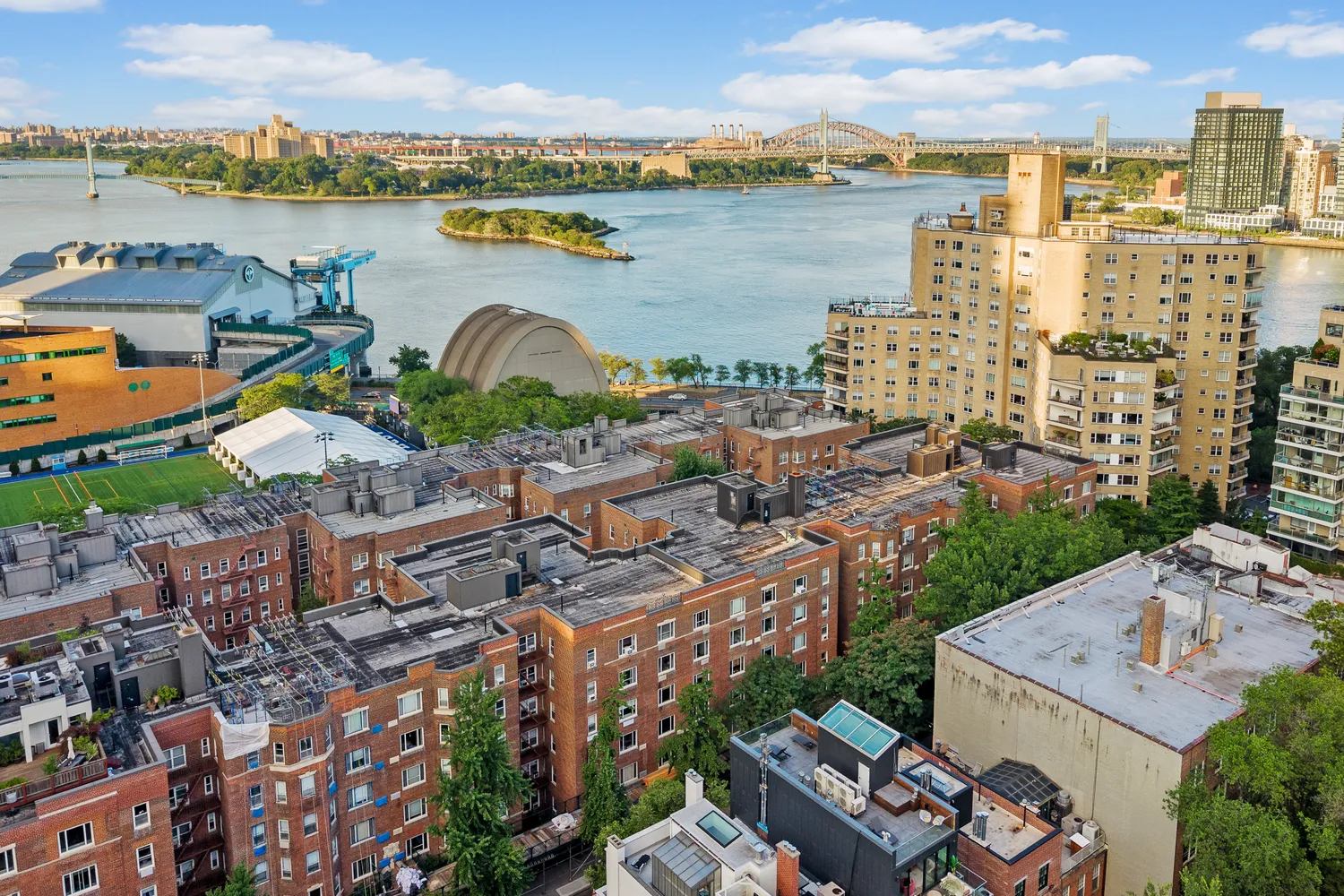 a view of a city with lake