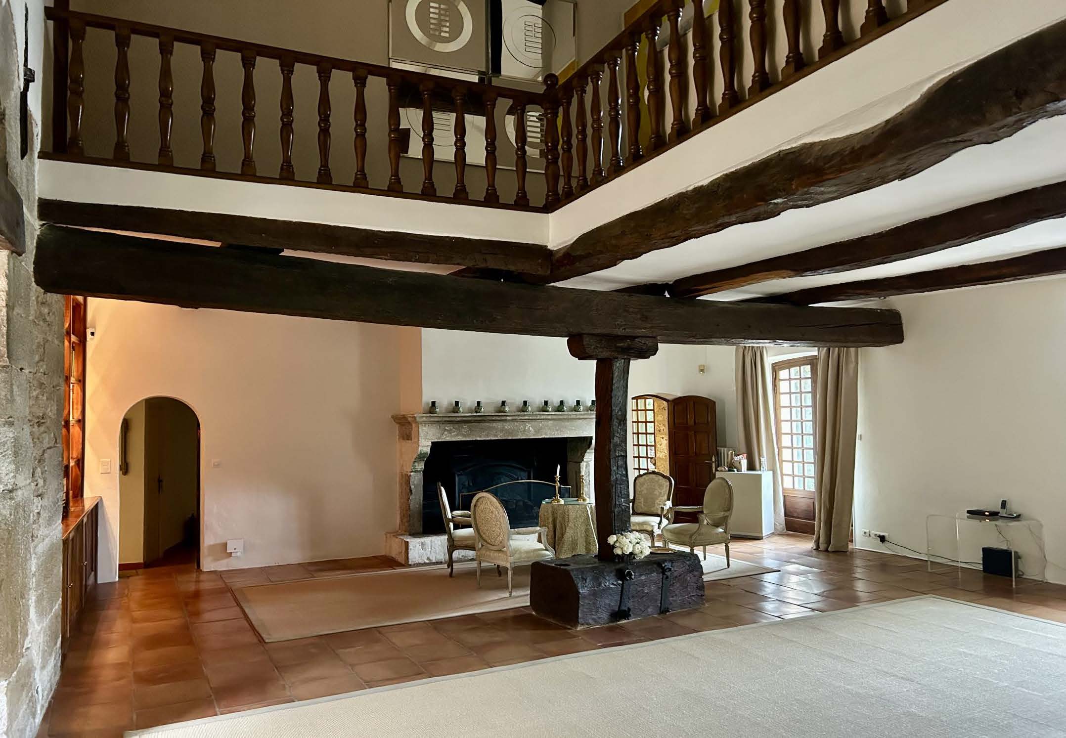 Le Vieux Moulin Provence-Alpes-Côte d’Azur, undefined 83630 - Photo 13 of 21 a view of a porch with furniture and fireplace