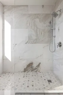 a bathroom with a shower