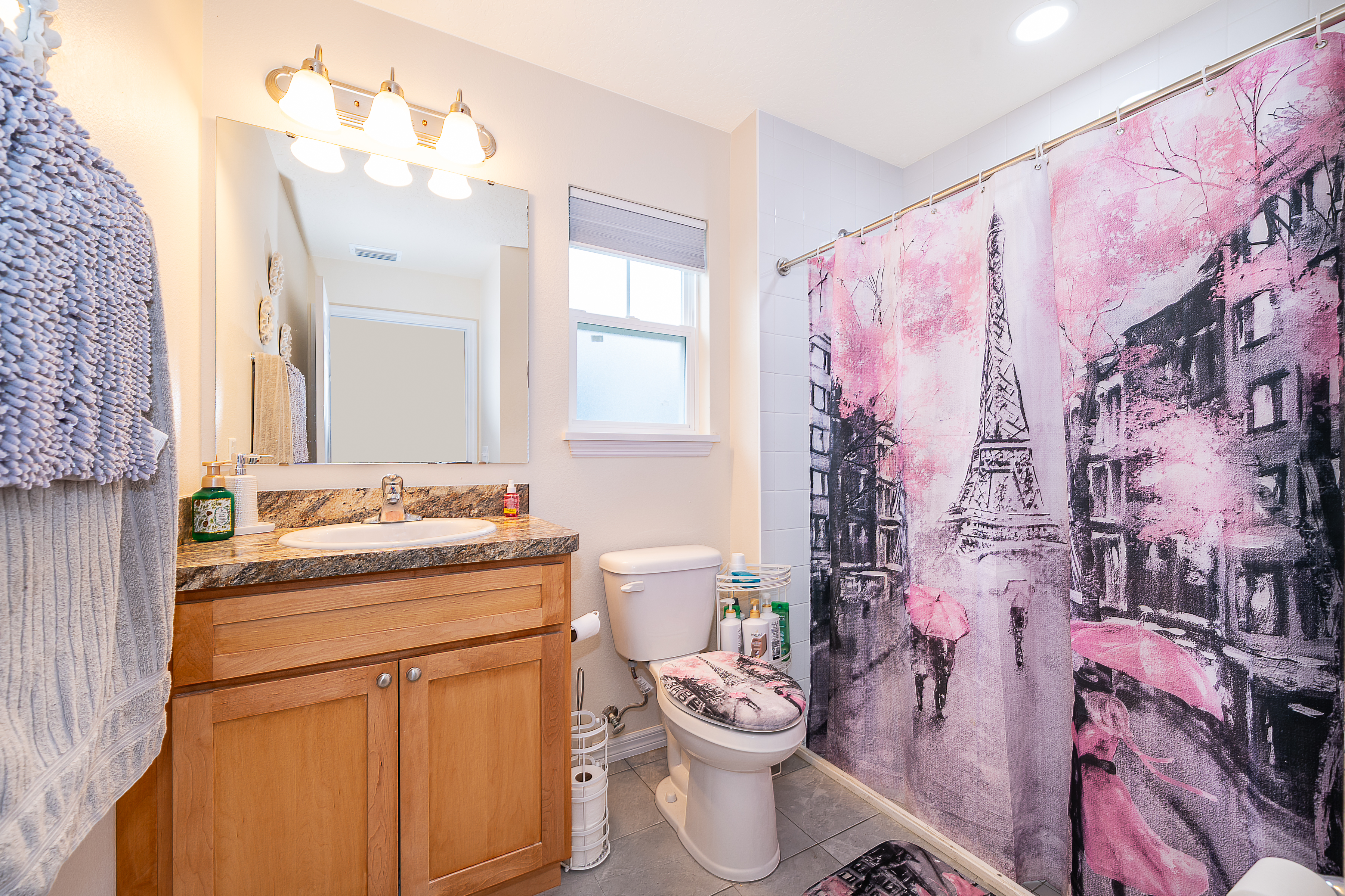 1360 Cottage Circle Tavares, FL 32778 - Photo 13 of 25 a bathroom with a granite countertop toilet sink and mirror