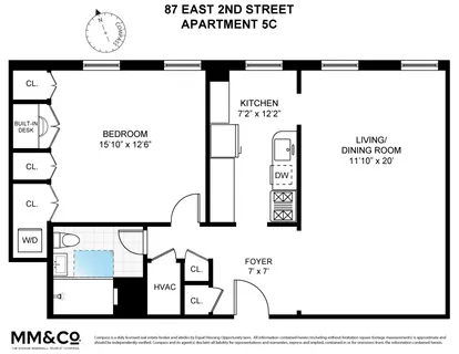 $1,169,000 | 87 East 2nd Street, Unit 5C | East Village