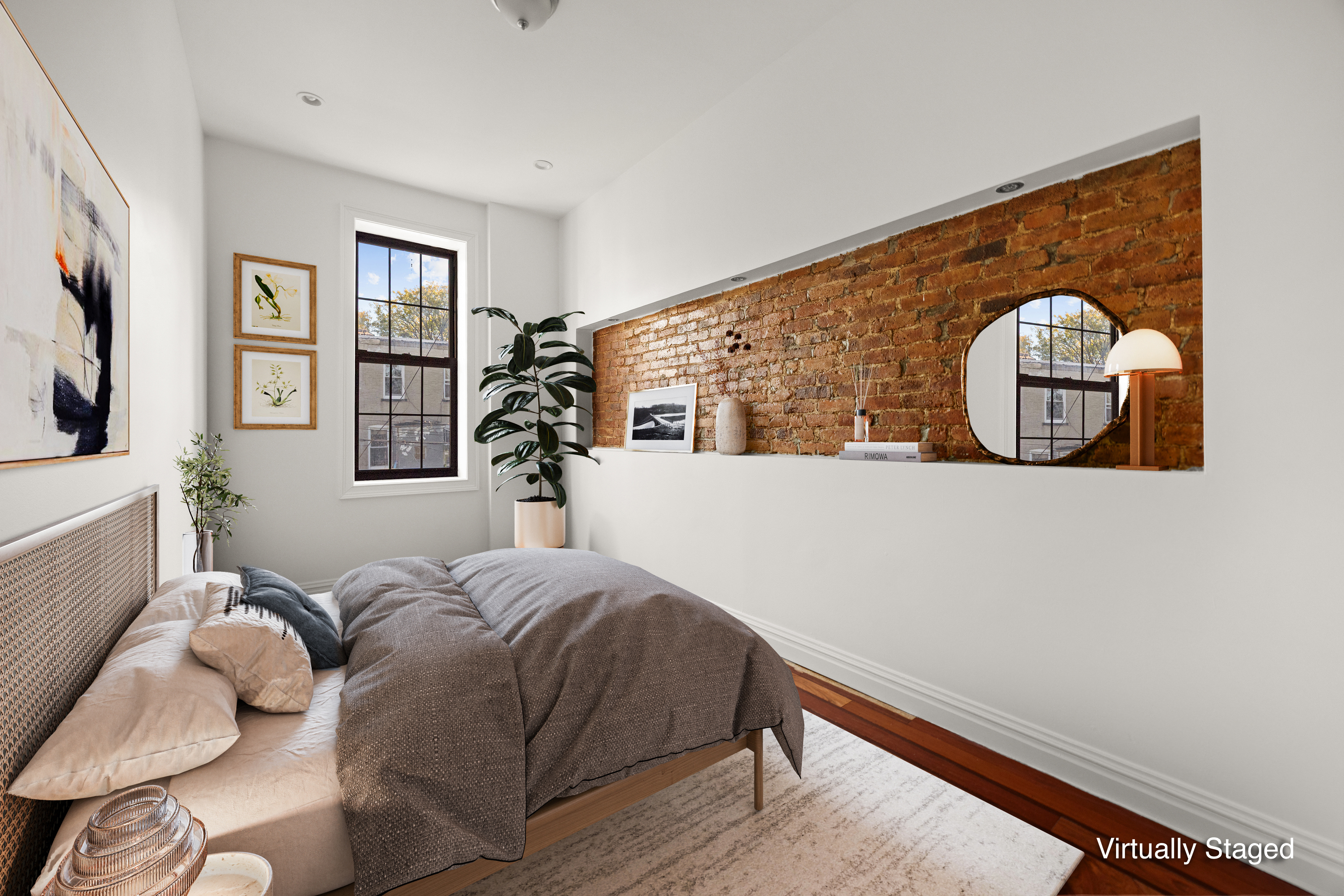 78 Pilling Street Brooklyn, NY 11207 - Photo 12 of 15 a bedroom with a bed and a painting on the wall