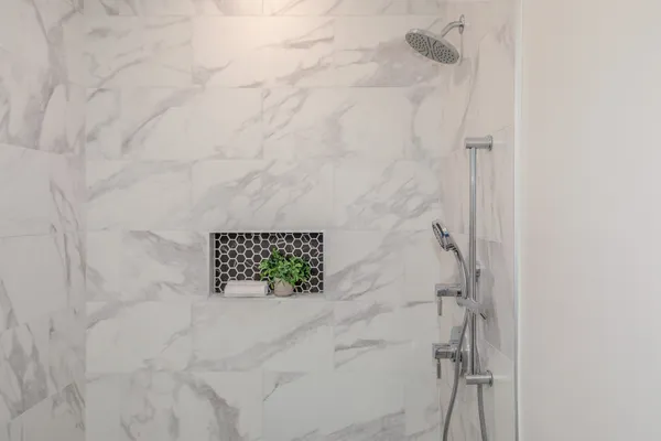 a bathroom with a shower