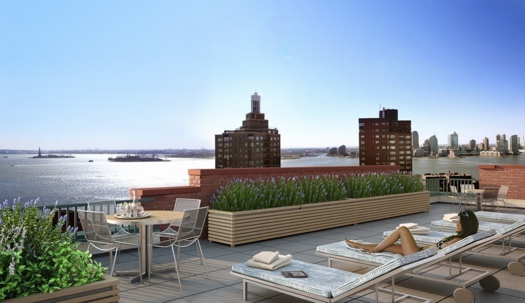 225 Rector Place, Unit 7M Manhattan, NY 10280 - Photo 10 of 13 a view of a terrace with chairs