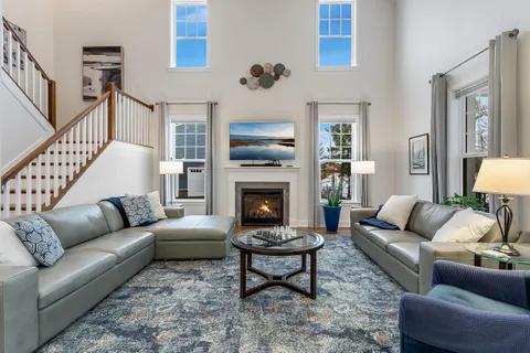 a living room with furniture