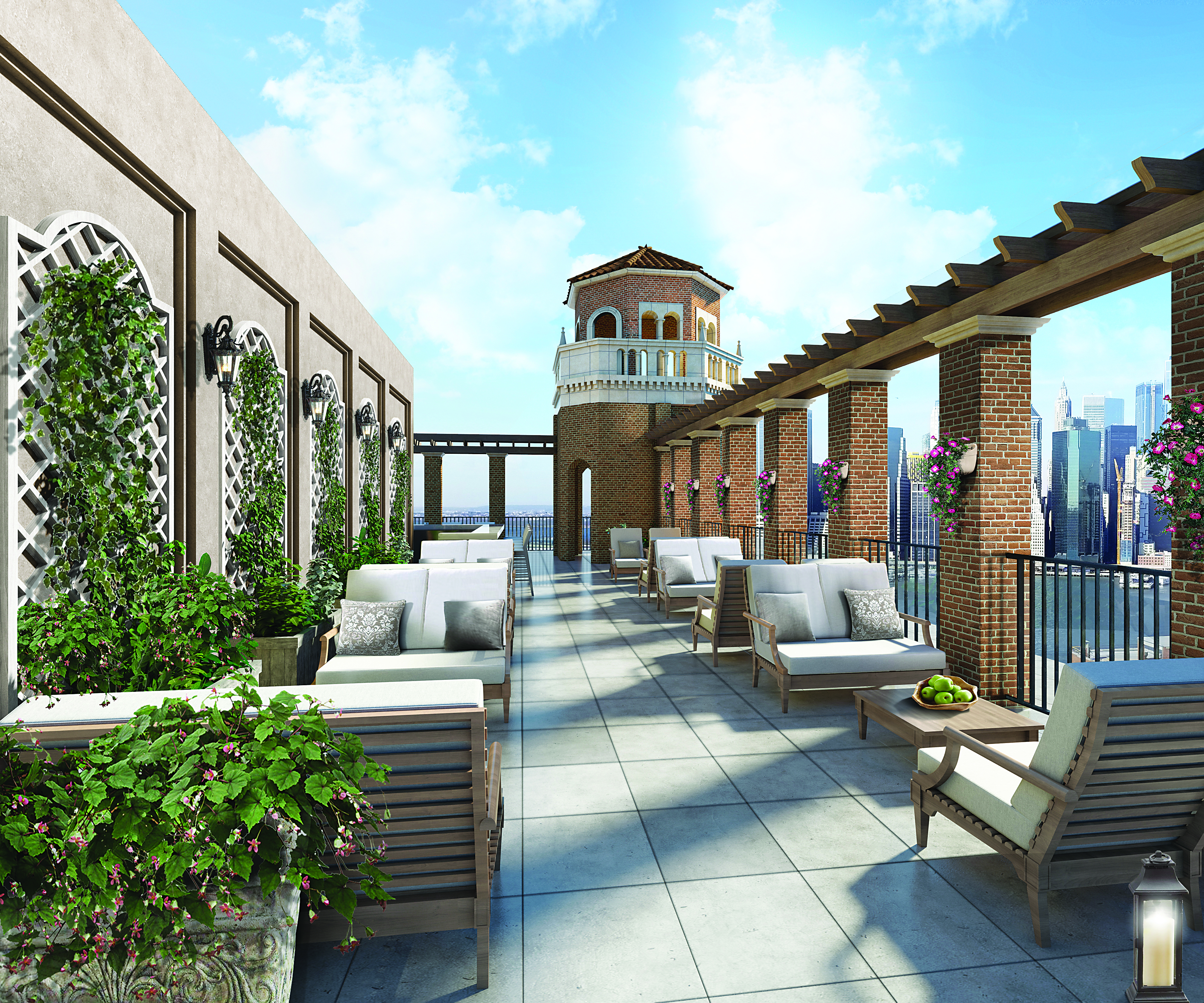 21 Clark Street, Unit 1307 Brooklyn, NY 11201 - Photo 17 of 22 a balcony with furniture and wooden floor