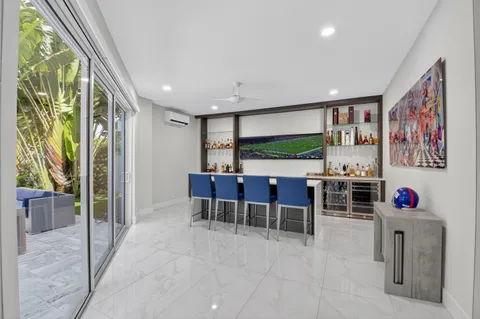 a storage room with washer and dryer on the table