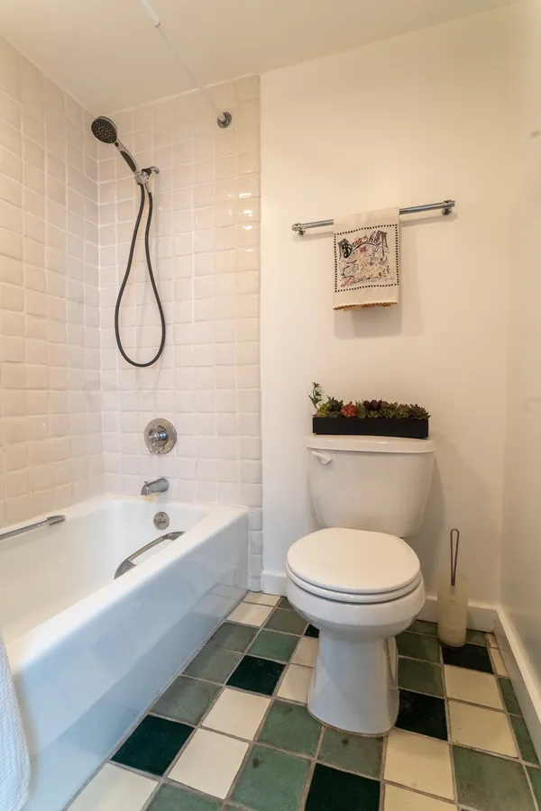 a bathroom with a toilet and a bathtub