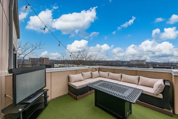 a living room with furniture