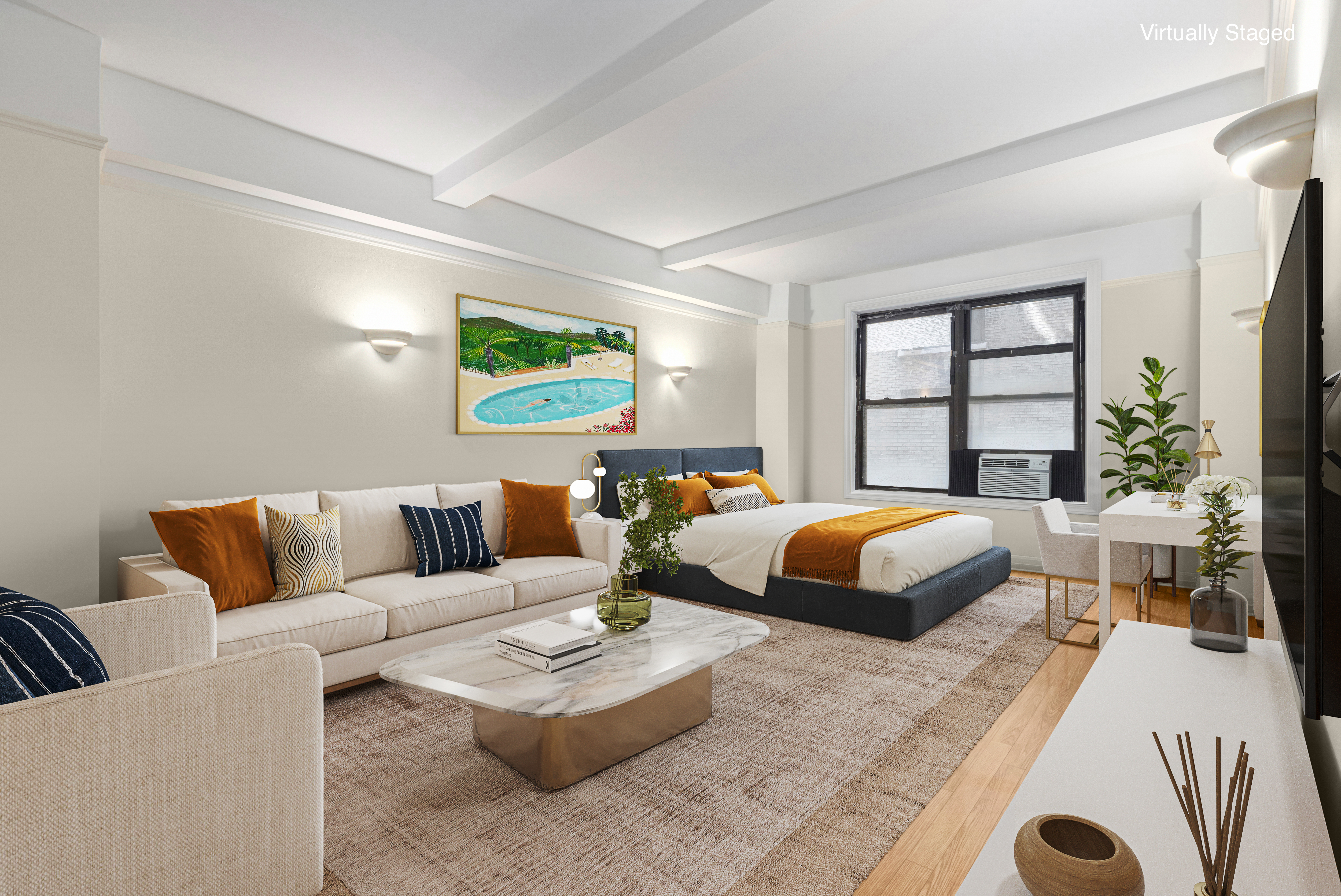 235 West 102nd Street, Unit 5V Manhattan, NY 10025 - Photo 1 of 15 a living room with furniture and a large window