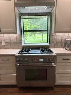 a close view of a stove top oven
