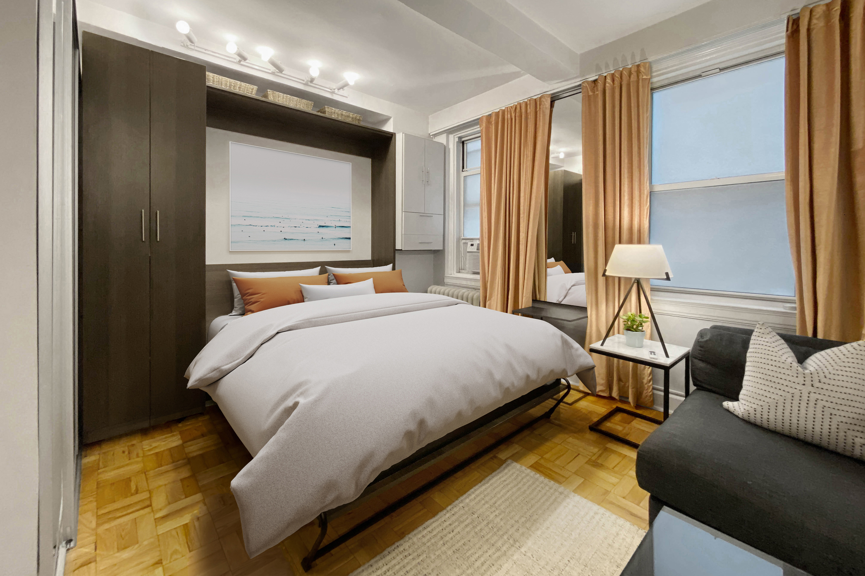 155 East 49th Street, Unit 1E Manhattan, NY 10017 - Photo 5 of 8 a bedroom with a bed and window