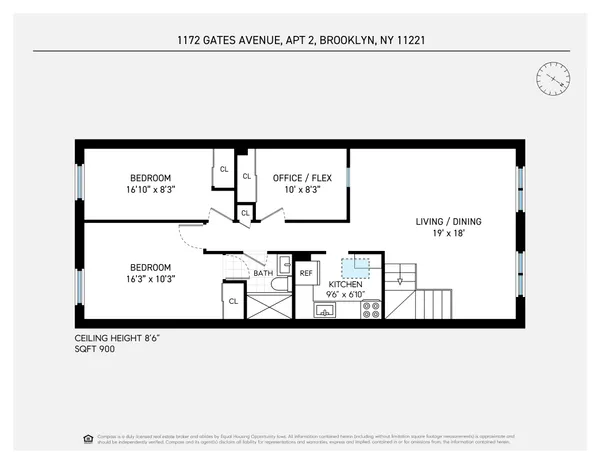 $3,100 | 1172 Gates Avenue, Unit 2 | Bushwick