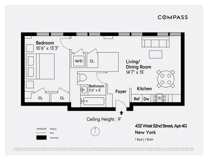 $875,000 | 432 West 52nd Street, Unit 4G | Hell's Kitchen
